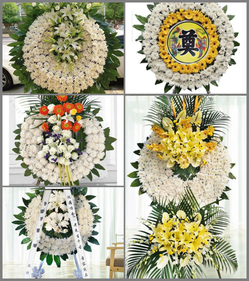 四川成都彭州市丹景山镇东前村花圈速递